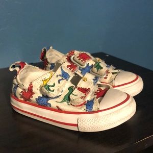 All white with colored dinosaur converse